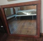 Grand Miroir carré contour bois foncé, Enlèvement, Carré