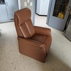 Manuele relax zetel (cognac - lederen bekleding), Huis en Inrichting, Ophalen, 75 tot 100 cm, Leer, 75 tot 100 cm