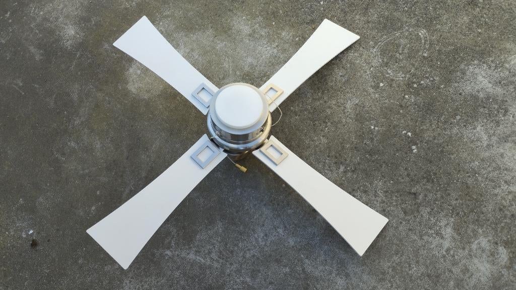 Plafondventilator inox met witte bladen , 1 meter diameter, Electroménager, Ventilateurs, Enlèvement, Comme neuf, Ventilateur de plafond