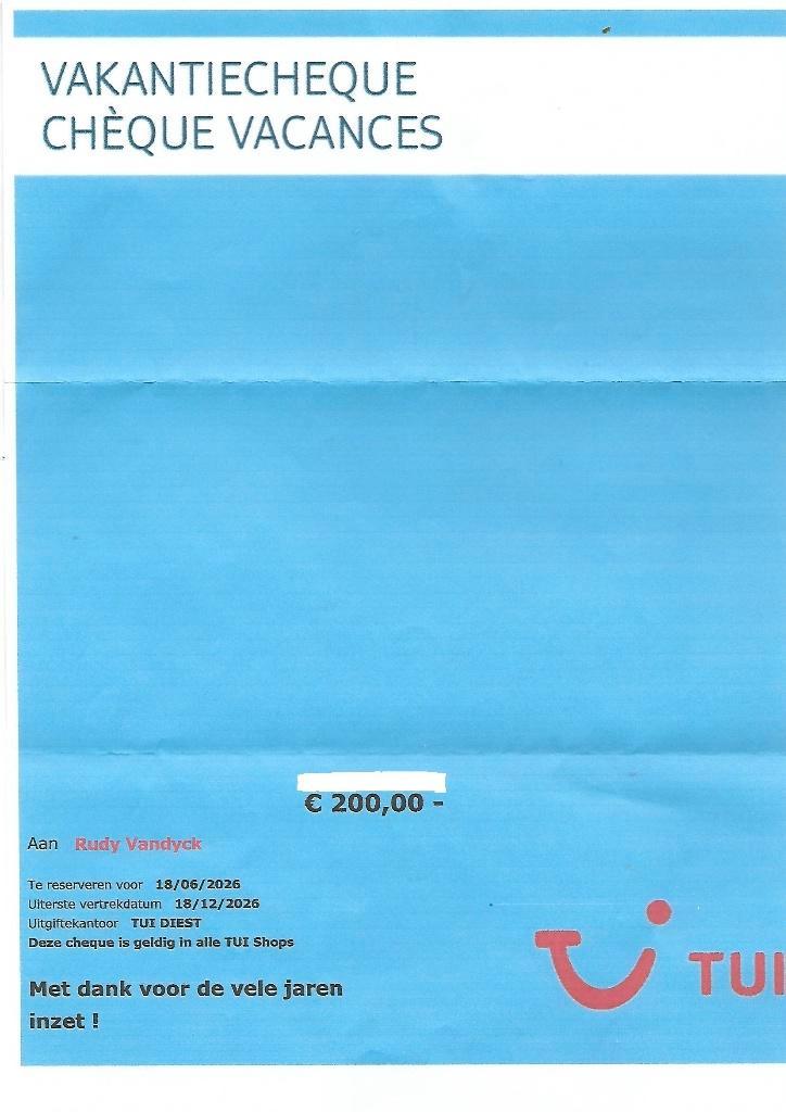 Carte-cadeau TUI, Tickets & Billets, Réductions & Chèques cadeaux, Bon cadeau