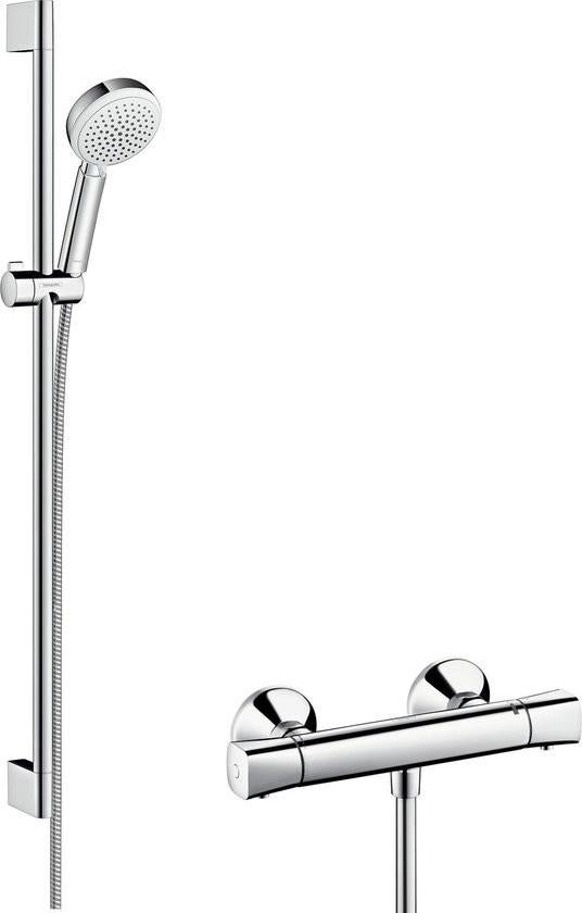 Hansgrohe douchekraan + stang + sproeier Crometta 100, Ophalen of Verzenden, Nieuw, Chroom, Douche