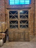 Eiken buffetkast/vitrinekast GRATIS LEVERING, Ophalen, Met deur(en), 50 tot 75 cm, Flamant