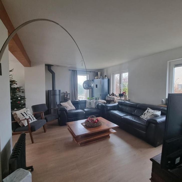 Salon en cuir brun - canapés 1 et 3 places, Huis en Inrichting, Zetels | Complete zithoeken, Ophalen