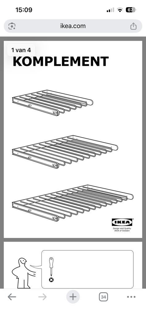 Ikea Komplement broekhanger, Enlèvement, Comme neuf