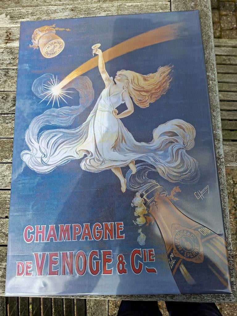 Metalen plaat champagne, Ophalen of Verzenden, Nieuw, Champagne