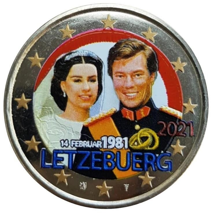 2 euros Luxembourg 2021 Mariage coloré, Enlèvement ou Envoi, Luxembourg, 2 euros