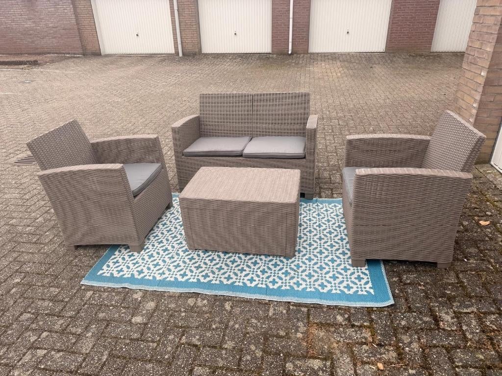 Ensemble de salon Allibert California, Jardin & Terrasse, Banque, Synthétique, Enlèvement, Utilisé