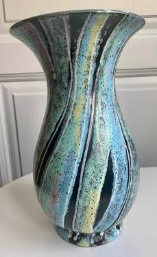 Meerkleurige West-Germany vaas - 28 cm, Ophalen