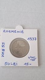 Romania 50 lei 1937 UNC SCHAARS, Postzegels en Munten, Ophalen of Verzenden