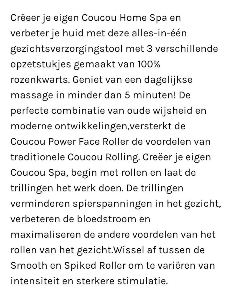 Coucou Power Face Roller - nouveau !, Neuf, Soins, Enlèvement ou Envoi, Tout le visage