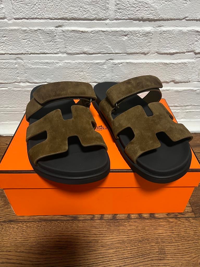 Hermes Cyphre Brown Eu:45, Vêtements | Hommes, Enlèvement ou Envoi, Comme neuf, Brun, Sandales