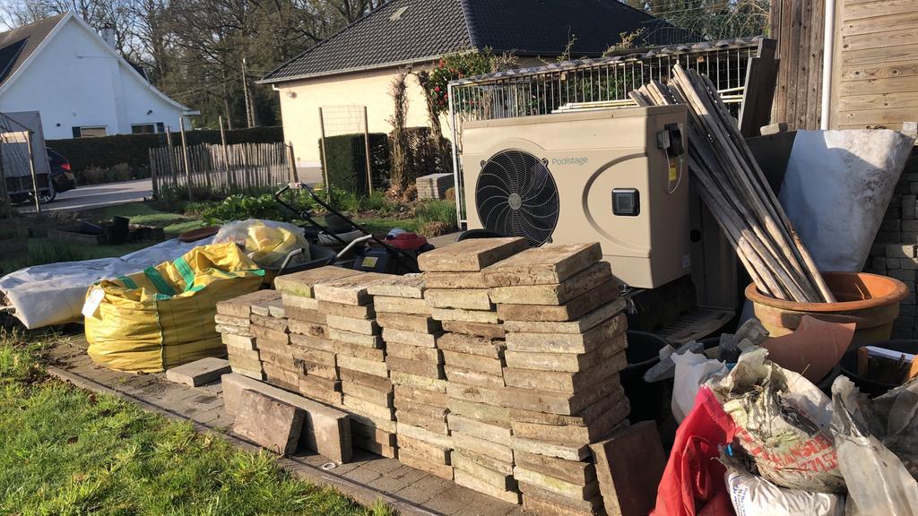 Betontegels 30x30 / 70-tal, Tuiles de terrasse, Béton, Enlèvement, Utilisé