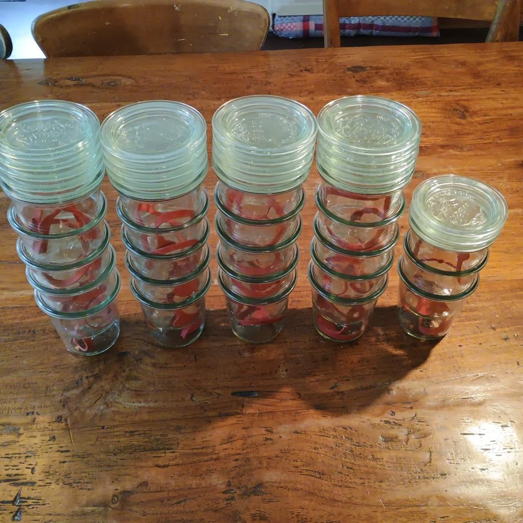 23 weckpotten 290ml stortglas inclusief rubberen ring, Verzamelen, Glas en Drinkglazen, Ophalen