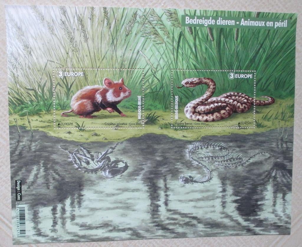 1 blok bedreigde dieren 2 x nummer 3 eur. 5015/16, Frankeerzegel, Ophalen of Verzenden, Zonder stempel, Postfris