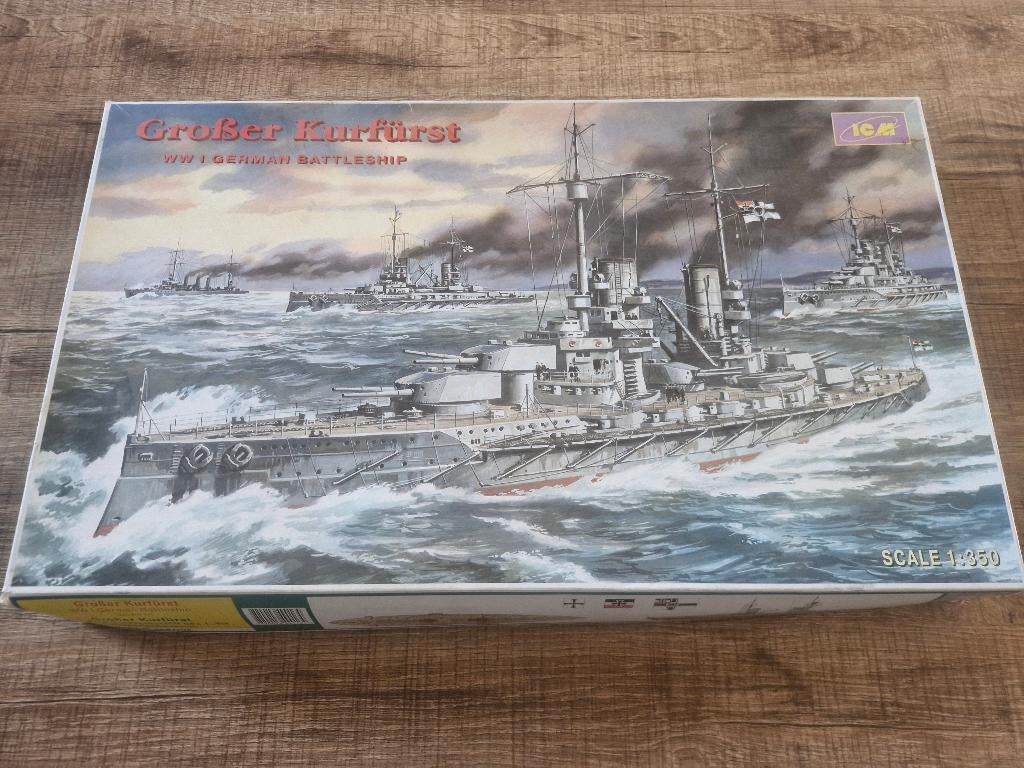 ICM 1/350 Grosser Kurfürst WW I German Battleship, Enlèvement ou Envoi, Utilisé, 1:200 ou moins, Autres marques