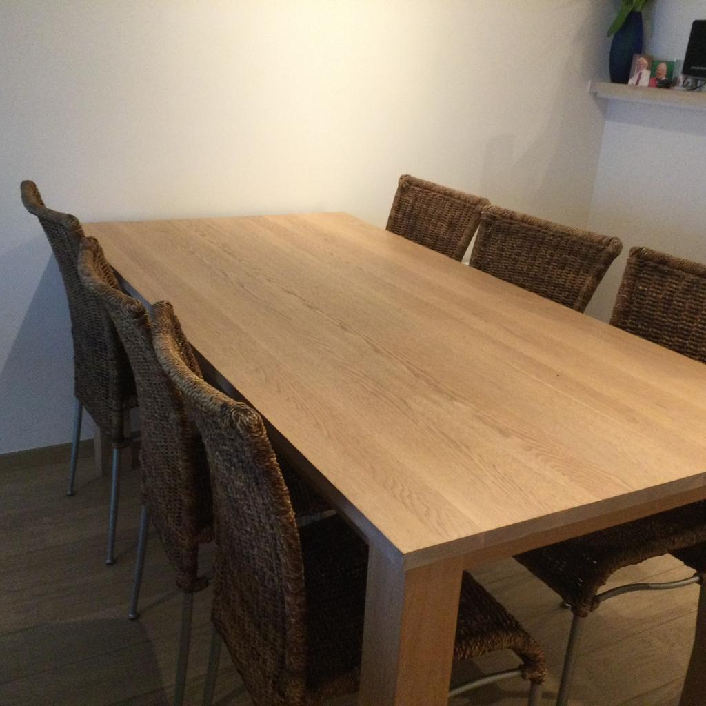 Massief eiken tafel, Huis en Inrichting, Tafels | Eettafels, Ophalen, Eikenhout, 50 tot 100 cm, Zo goed als nieuw