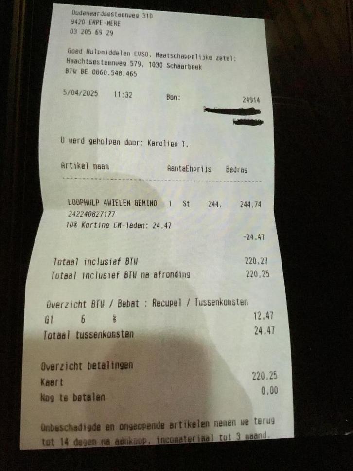 Loophulp, Diversen, Rollators, Zo goed als nieuw, Lichtgewicht, Opvouwbaar, Ophalen