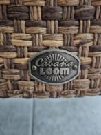 Stoelen ,cabana loom,bruin leder met gevlochten rug, Huis en Inrichting, Stoelen, Ophalen, Bruin