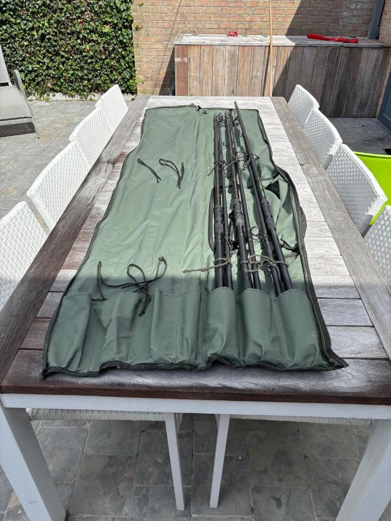 3 karperhengels met foudraal, Ophalen, Zo goed als nieuw, Werphengel