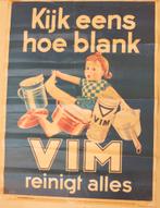 Oude Poster VIM / VIM Reinigt Alles / Kijk Eens Hoe Blank, Verzamelen, Ophalen of Verzenden, Gebruikt