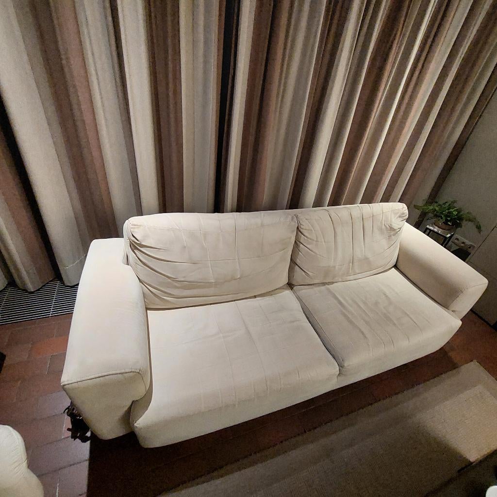 2 zitbanken, stof, Ophalen, 75 tot 100 cm, Zo goed als nieuw, Stof