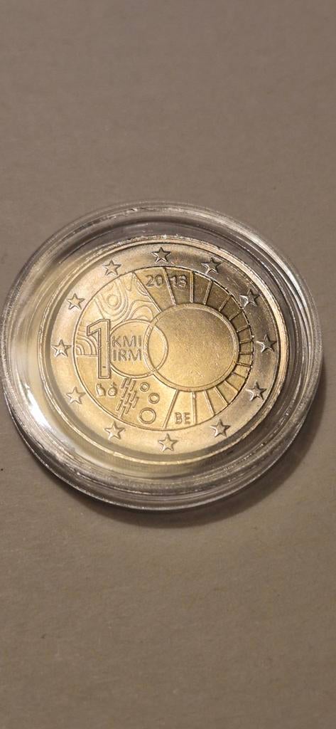 Herdenkingsmunt 2€ 100j oprichting van het KMI 2013, Postzegels en Munten, Ophalen, België, 2 euro, Losse munt
