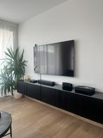 Tv meubel zwart, Huis en Inrichting, Kasten |Televisiemeubels, Ophalen, Gebruikt, Glas