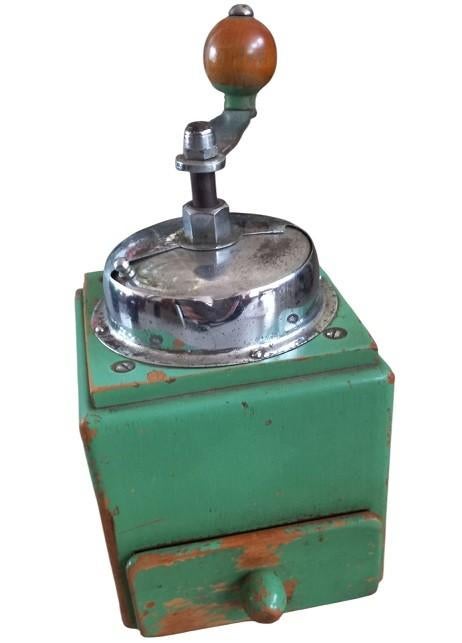 vintage groene koffiemolen., Ophalen of Verzenden