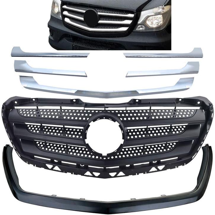 Grill met Frame & Chroom Set Mercedes Sprinter W906 Facelift, Autos : Divers, Tuning & Styling, Envoi