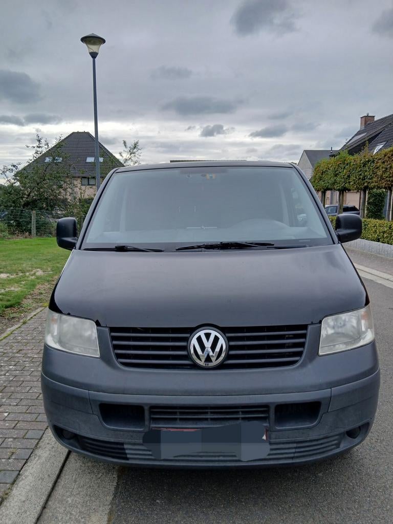 Vw transporter 1.9tdi 2007, Auto's, Volkswagen, Zwart, 9 zetels, Grijs, Particulier
