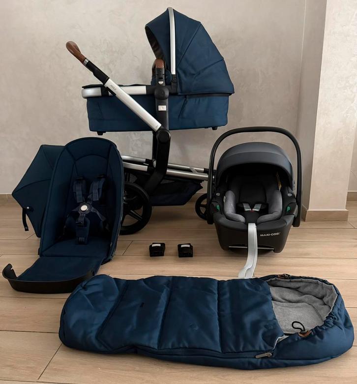 Joolz Day + Parrot Blue kinderwagen 3-in-1 Complete Set, Kinderen en Baby's, Buggy's, Zo goed als nieuw, Maxi-Cosi, Regenhoes