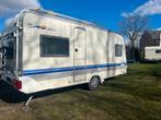 Zeer mooie hobby caravan met movers, Caravanes & Camping, Caravanes, Auvent, Hobby, Particulier, Lit fixe
