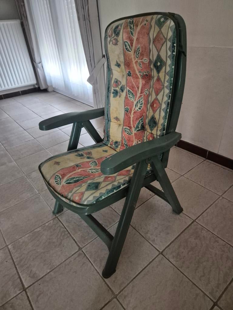 4 plooibare verstelbare tuinstoelen, Tuin en Terras, Tuinstoelen, Ophalen, Kunststof