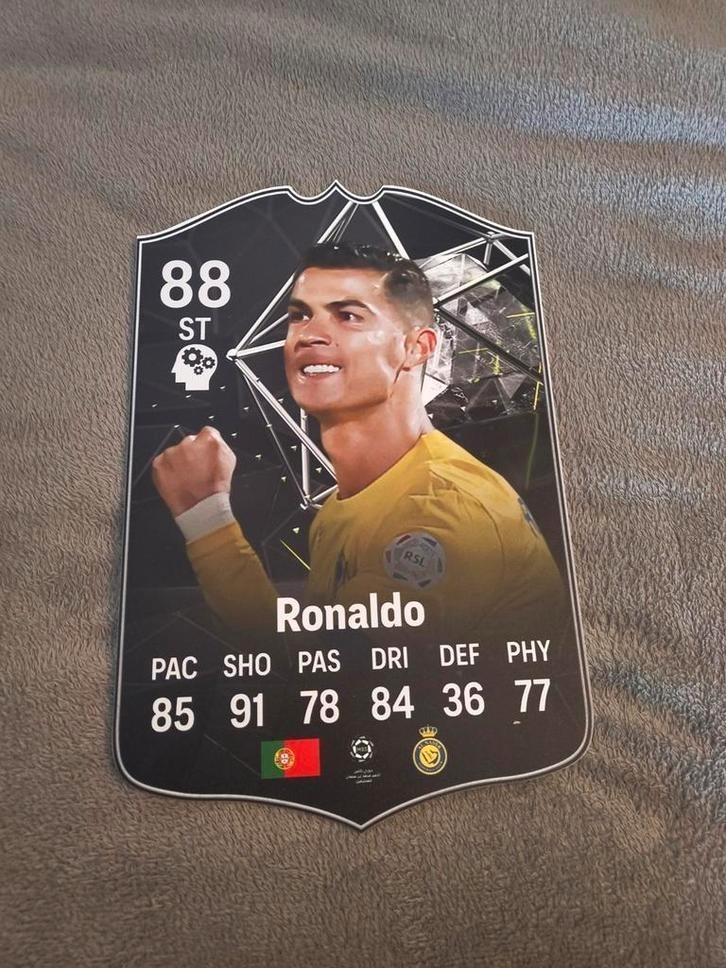 Voetbalkaartje (37cmx25cm) - Cristiano Ronaldo, Hobby & Loisirs créatifs, Autocollants & Images, Comme neuf, Image, Enlèvement ou Envoi