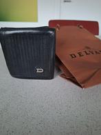 portefeuille zwart fijn gevlochten leder delvaux, Handtassen en Accessoires, Portemonnees, Zwart, Zo goed als nieuw, Leder, Ophalen