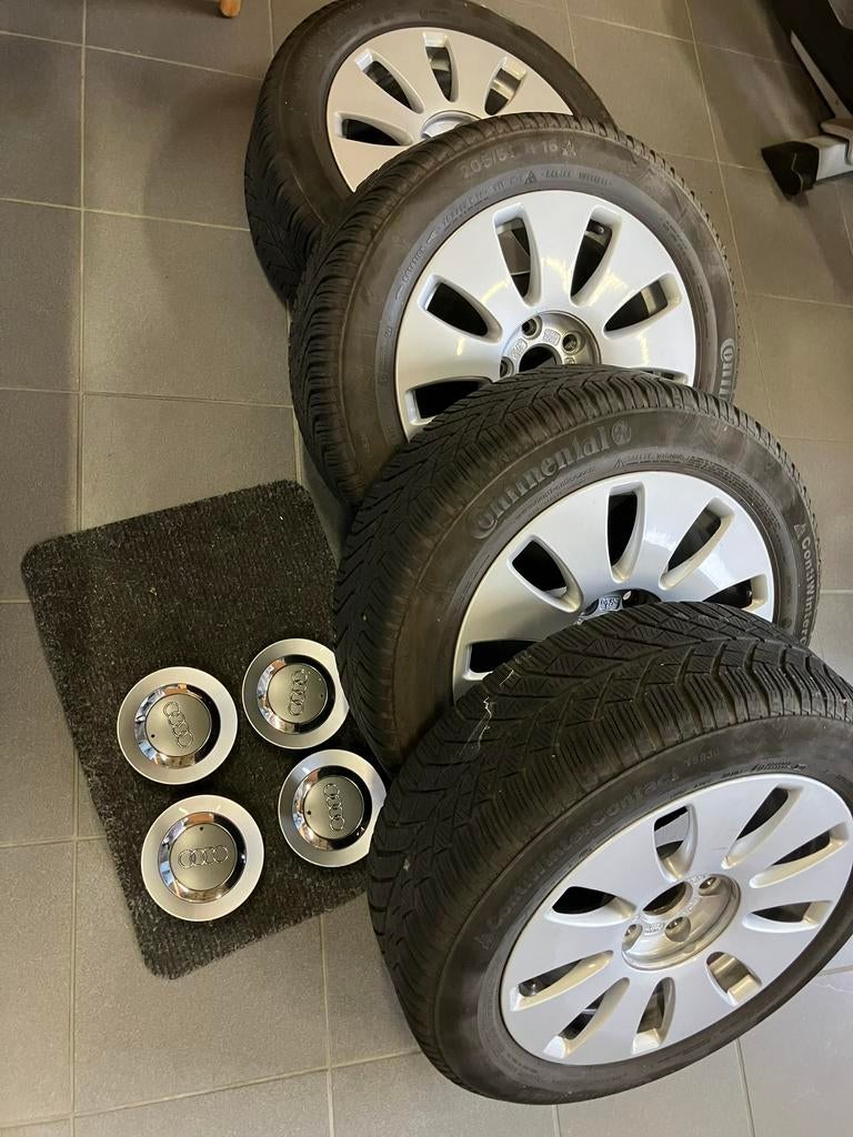 4 winterbanden op aluminium velgen, Enlèvement, Pneus hiver, Jante(s)