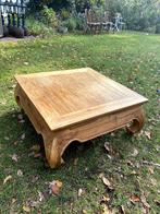 Teakhouten bijzettafel / salontafel – Opiumtafel 80x80 cm, Huis en Inrichting, Ophalen, Gebruikt, Vierkant, Oosters