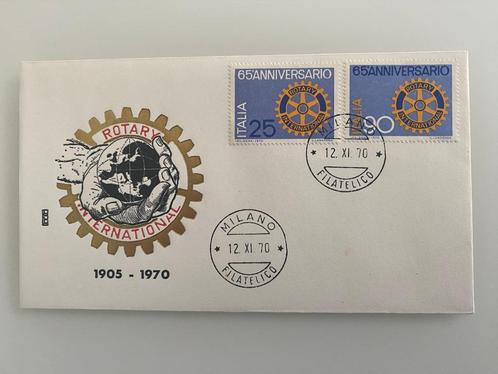 Timbre Enveloppe Premier Jour Italie Rotary 1970, Timbres & Monnaies, Timbres | Europe | Italie, Affranchi, Enlèvement ou Envoi