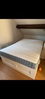 Ikea BRIMNES bed 140x200, Ophalen, Verstelbaar, Wit, Tweepersoons