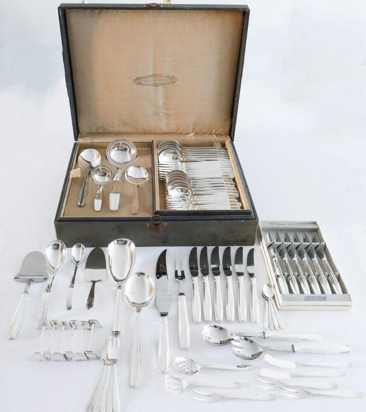 Gero, Georg Nilsson - Verzilverd bestek - Model Progressive, Antiek en Kunst, Antiek | Bestek, Verzenden