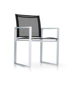 tuinstoel  - 4 stuks - taupe frame - zwarte zitting/rug, Ophalen, Nieuw, Aluminium