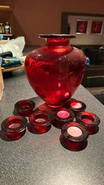 Vaas en kaarshouders rood, Maison & Meubles, Accessoires pour la Maison | Vases, Comme neuf, Enlèvement, Rouge