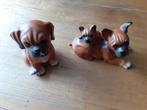 Set van 2 hondenbeeldjes (Boxers), Verzamelen, Dierenverzamelingen, Ophalen of Verzenden, Gebruikt, Hond of Kat, Beeldje of Figuurtje