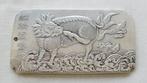 China .750 zilveren thanka amulet Chinese Qilin mid 19e, Antiek en Kunst, Zilver, Verzenden
