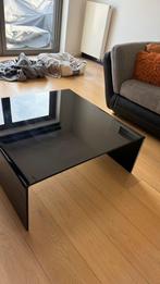 Zwarte salontafel – stijlvol – zwaar gehard glas, Enlèvement, Comme neuf