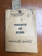 WW2 parachutelogboek 1944 usaaf, Verzamelen, Overige typen, Luchtmacht, Ophalen of Verzenden