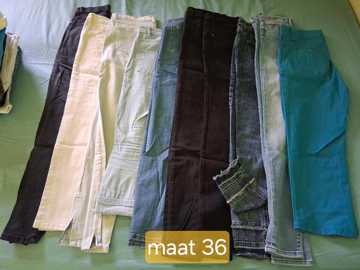 10 broeken - maat 36, Kleding | Dames, Broeken en Pantalons, Gedragen, Maat 36 (S), Lang, Ophalen of Verzenden