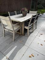 Tuinset royal botania tafel met gloster stoelen, Tuin en Terras, Ophalen, Gebruikt, Hardhout, 6 zitplaatsen