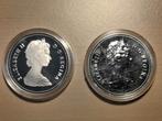 Zilveren munten 2 stuks, Postzegels en Munten, Edelmetalen en Baren, Ophalen of Verzenden, Zilver
