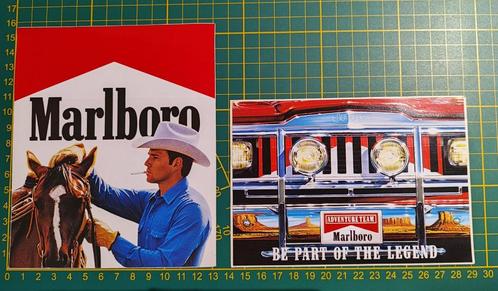 Lot 2x stickers Marlboro Cowboy paard - Adventure Jeep, Collections, Autocollants, Enlèvement ou Envoi